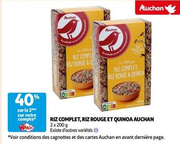 Auchan - Riz Complet, Riz Rouge Et Quinoa offre sur Auchan Hypermarché