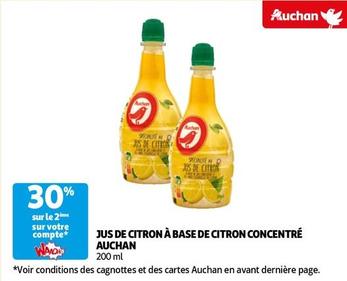 Auchan - Jus De Citron À Base De Citron Concentré  offre sur Auchan Supermarché
