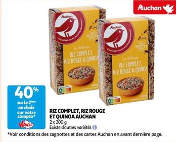 Auchan - Riz Complet,Riz Rouge Et Quinoa offre sur Auchan Supermarché