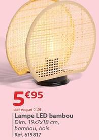 Lampe Led Bambou offre à 5,95€ sur Gifi