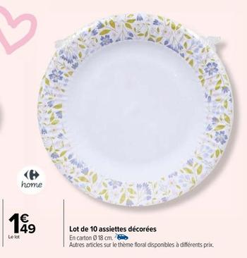 Lot De 10 Assiettes Décorées offre à 1,49€ sur Carrefour