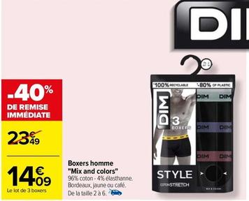 Dim - Boxers Homme Mix And Colors offre à 14,09€ sur Carrefour Drive