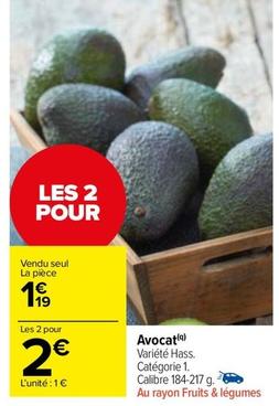 Avocat offre à 1,19€ sur Carrefour Drive