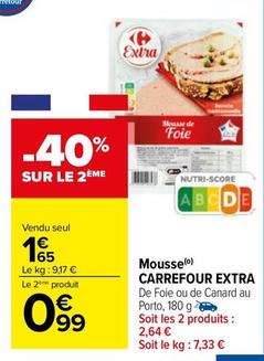 Carrefour - Mousse Extra offre à 1,65€ sur Carrefour Drive