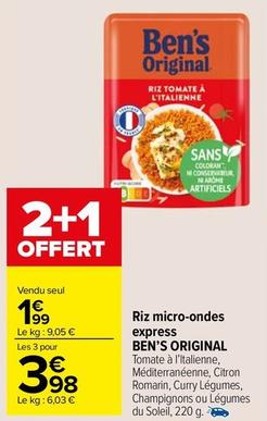 Ben'S Original - Riz Micro-Ondes Express offre à 1,99€ sur Carrefour Drive