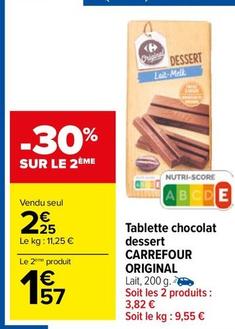 Carrefour - Tablette Chocolat Dessert Original offre à 2,25€ sur Carrefour Drive