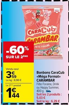 Carambar - Bonbons Caracub Méga Format offre à 3,59€ sur Carrefour Drive