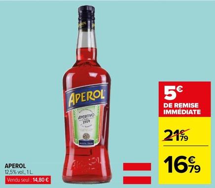 Aperol - 12,5% Vol offre à 16,79€ sur Carrefour Drive