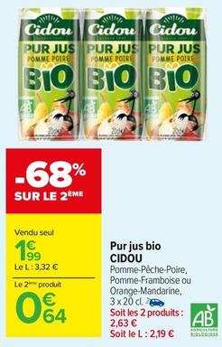 Cidou - Pur Jus Bio offre à 1,99€ sur Carrefour Drive