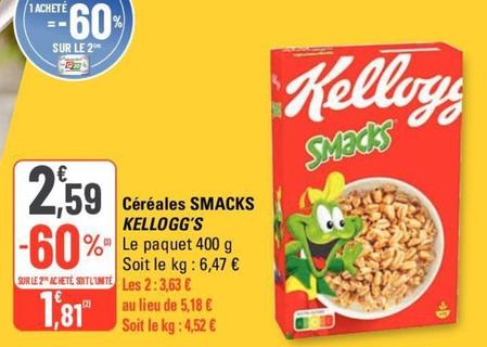 Kellogg'S - Céréales Smacks offre à 2,59€ sur G20