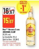 Havana Club - Ron Havana 3 Ans offre à 15,67€ sur G20