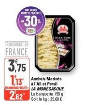 La Monégasque - Anchois Marinés À L'Ail Et Persil offre à 2,62€ sur G20