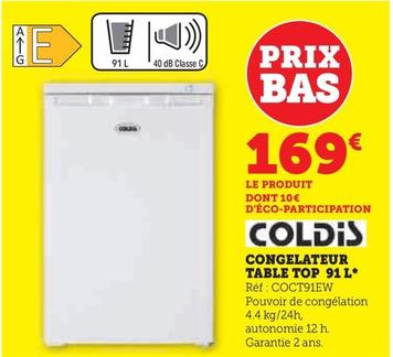 Coldis - Congélateur Table Top 91L  offre à 169€ sur Hyper U