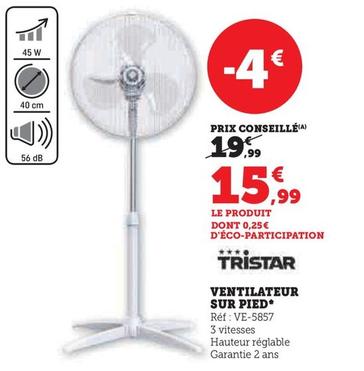 Tristar - Ventilateur Sur Pied  offre à 15,99€ sur Hyper U