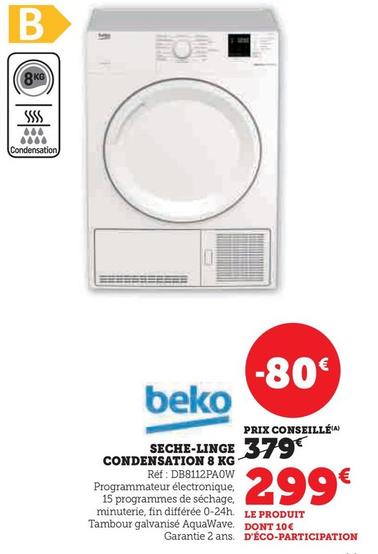 Beko - Sèche-linge Condensation 8 Kg  offre à 299€ sur Hyper U