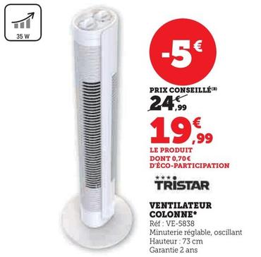 Tristar - Ventilateur Colonne offre à 19,99€ sur Hyper U