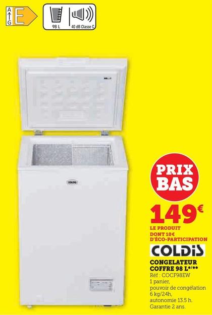 Coldis - Congelateur Coffre 98 L  offre à 149€ sur Super U