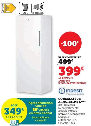 Indesit - Congelateur Armoire 245L offre à 399€ sur Super U
