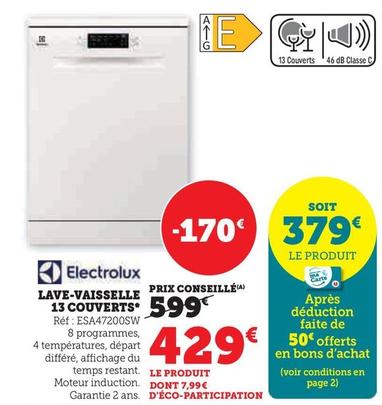 Electrolux - Lave-Vaisselle 13 Couverts offre à 429€ sur Super U