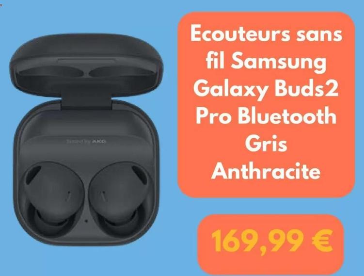 Samsung - Ecouteurs sans fil Galaxy Buds2 Pro Bluetooth Gris Anthracite offre à 169,99€ sur Fnac
