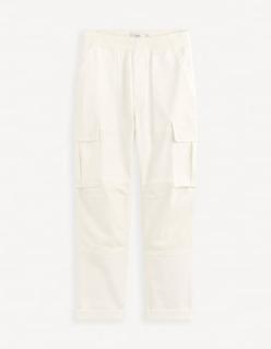 Pantalon cargo bi-couleur 100% coton - beige offre à 49,99€ sur Celio