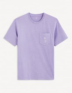 T-shirt col rond 100% coton - violet offre à 5€ sur Celio