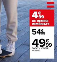 Sweat + Jogger Homme offre à 49,99€ sur Carrefour Express