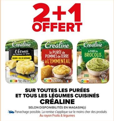 Créaline - Sur Toutes Les Purées Et Tous Les Légumes Cuisinés offre sur Carrefour Express