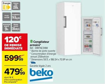 Beko - Congélateur Armoire offre à 479,99€ sur Carrefour City