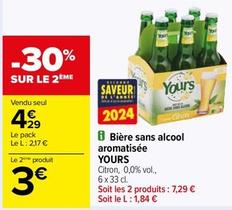 Yours - Biere Sans Alcool Aromatisee offre à 4,29€ sur Carrefour Contact