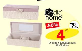 Declic - La Boîte À Bijoux Velours offre à 4€ sur Stokomani