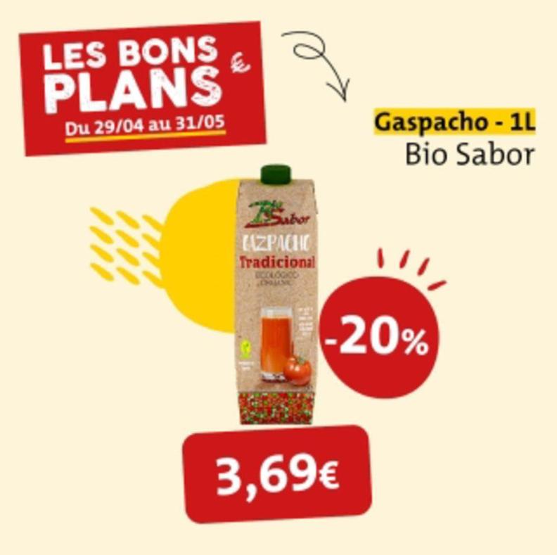 Bio Sabor - Gaspacho offre à 3,69€ sur So.bio