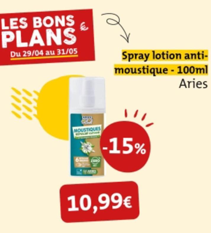 Aries - Spray Lotion Anti Moustique offre à 10,99€ sur So.bio