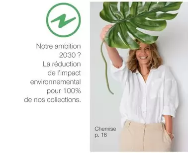 Chemise - La Réduction De L'impact Environnemental Pour 100% offre sur Damart