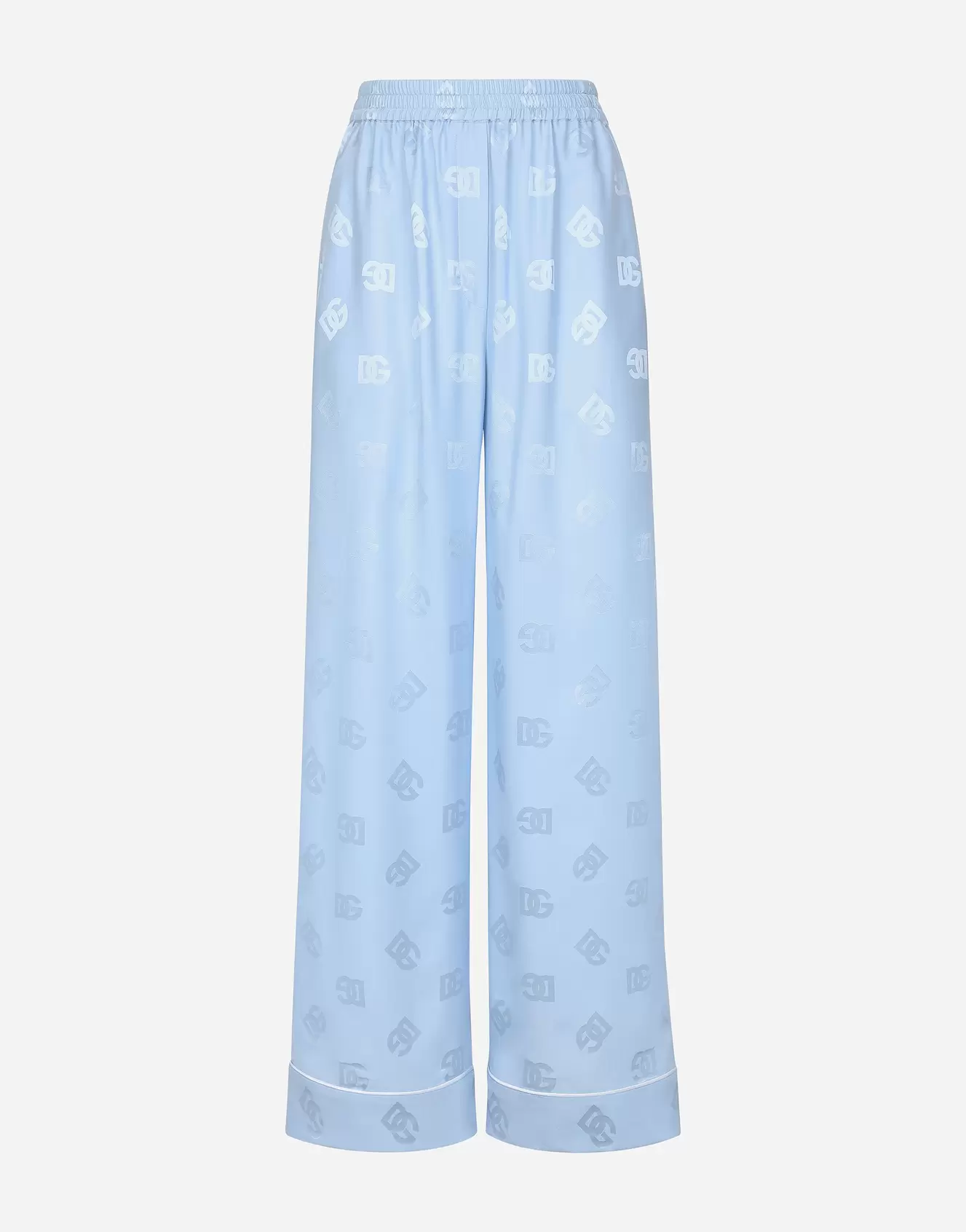 Pantalon de pyjama en satin de soie jacquard avec logo DG all-over offre à 2€ sur Dolce & Gabbana