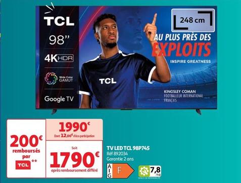 Tcl - Tv Led 98P745 offre à 1790€ sur Auchan Hypermarché