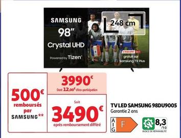 Samsung - Tv Led 98DU9005 offre à 3490€ sur Auchan Hypermarché