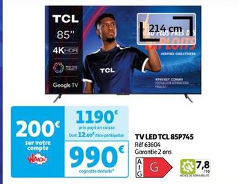 Tcl - Tv Led 85P745  offre à 990€ sur Auchan Hypermarché