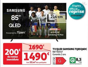Samsung - Tv Qled TQ85Q60C offre à 1490€ sur Auchan Hypermarché