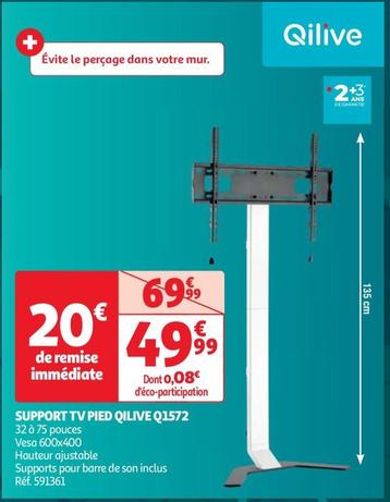 Qilive - Support Tv Pied Q1572 offre à 49,99€ sur Auchan Hypermarché