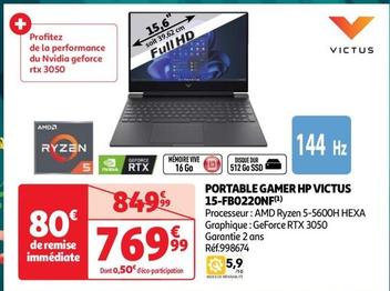 HP - Portable Gamer Victus 15-FB0220NF offre à 769,99€ sur Auchan Hypermarché