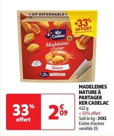 Ker Cadelac - Madeleines Nature À Partager offre à 2,09€ sur Auchan Supermarché