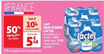 Lactel - Lait Demi Écrémé offre à 5,48€ sur Auchan Supermarché