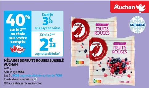 Auchan - Mélange De Fruits Rouges Surgelé  offre à 3,55€ sur Auchan Supermarché