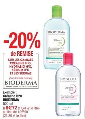 Bioderma - Créaline H20 offre à 8,72€ sur Cora