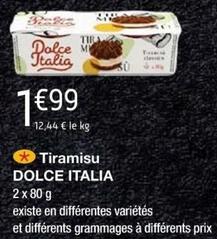 Dolce Italia - Tiramisu  offre à 1,99€ sur Cora