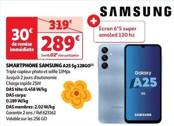 Samsung - Smartphone A25 5G 128GO  offre à 289€ sur Auchan Hypermarché