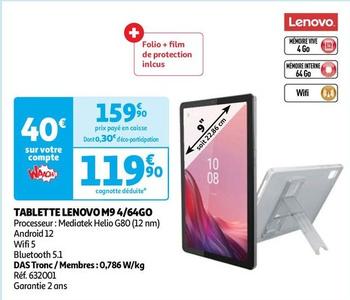 Lenovo - Tablette M9 4/64GO offre à 119,9€ sur Auchan Hypermarché