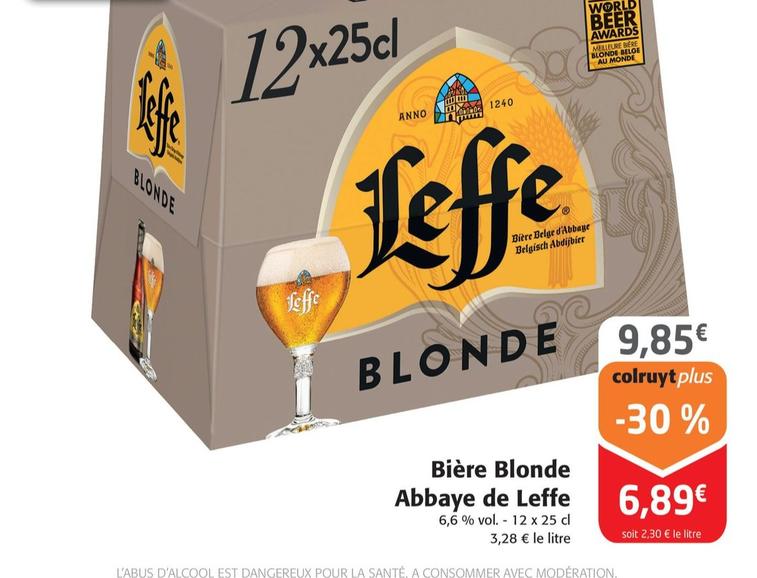 Leffe - Bière Blonde Abbaye offre à 6,89€ sur Colruyt