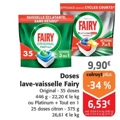 Fairy - Doses Lave Vaisselle  offre à 6,53€ sur Colruyt